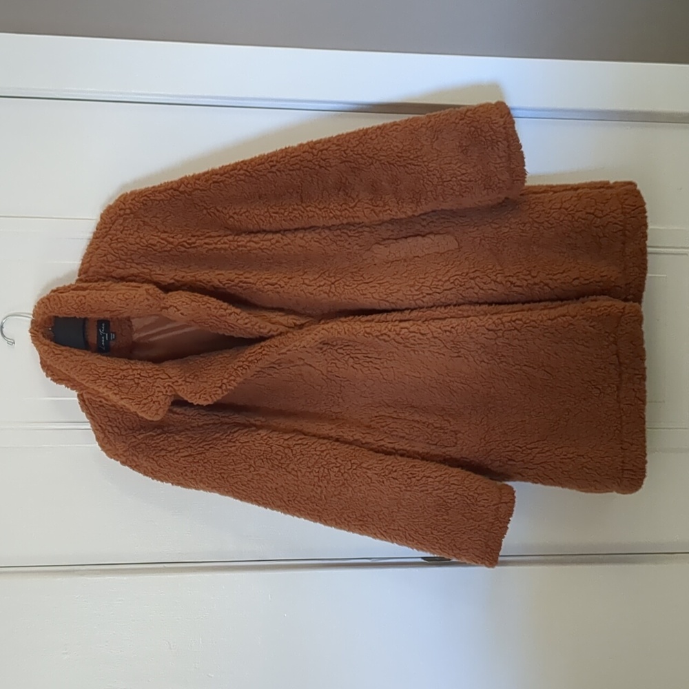 Love Tree brown fleece coat, size Large, camel color